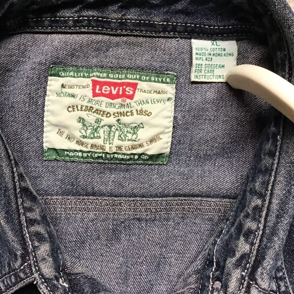 Levi's Men's 1994 Vintage Green Label Hong Kong Denim Shirt  M Western Workwear - Picture 5 of 5